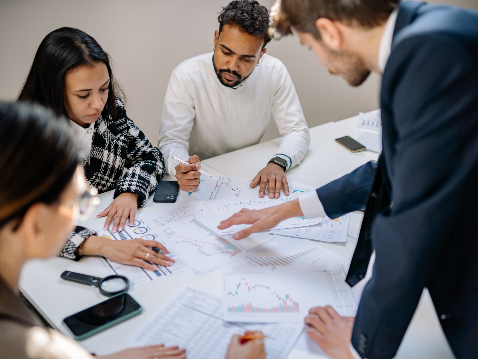Workplace team having a thoughtful conversation together