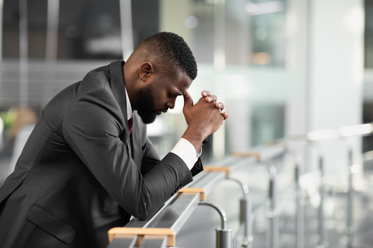 Worker experiencing stress and exhaustion