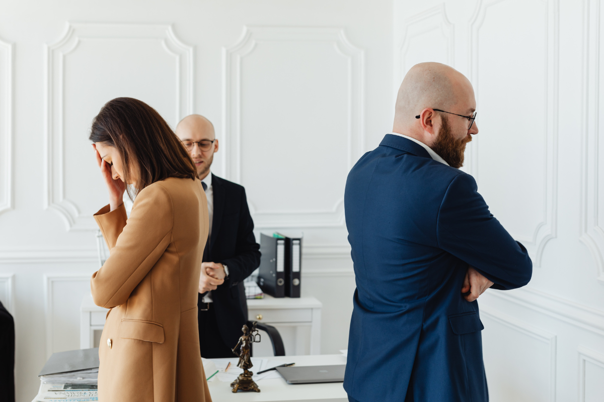 Coworkers experiencing tension in the workplace