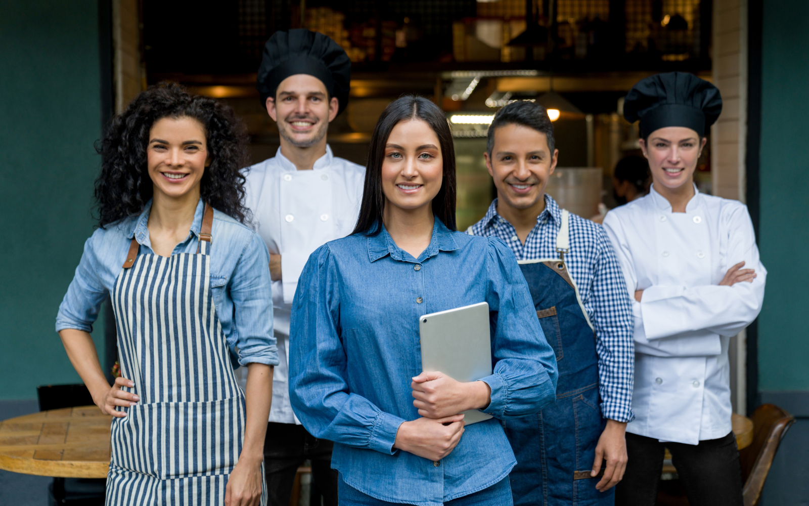 Restaurant and hospitality team working together